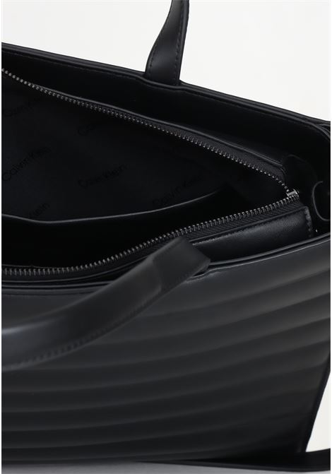 Line Quilt Medium Tote bag in black for women CALVIN KLEIN | K60K612120BEH